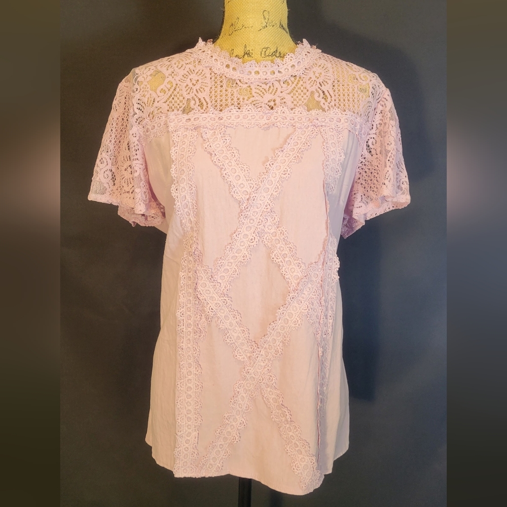 Locryz Short Sleeve Lace Top | NWOT! | Sz. XL